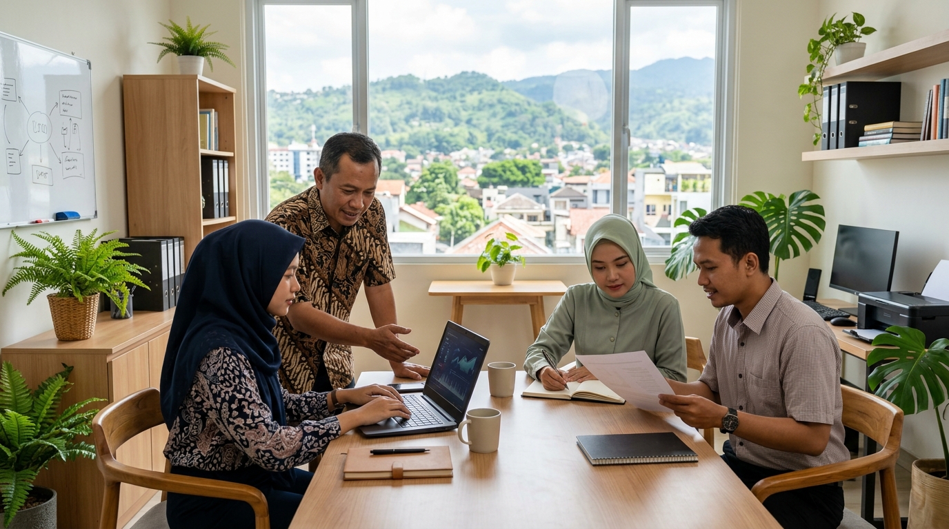 Pengurus dan anggota koperasi bekerja bersama